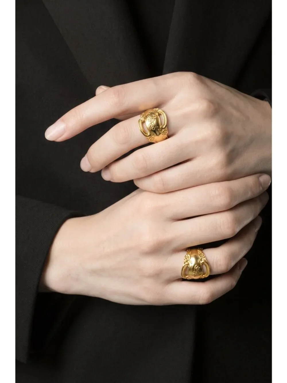 King Arthur Spoon Ring | Gold Electroplated Vintage Silverware | Size 6.75